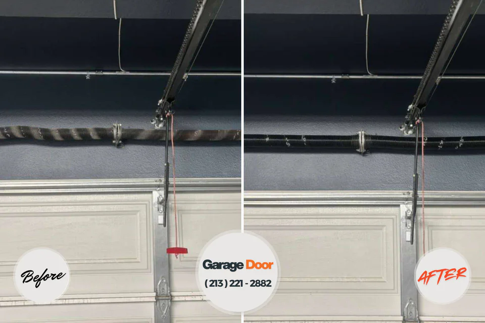 Before and after: garage door repair Groveland, ID